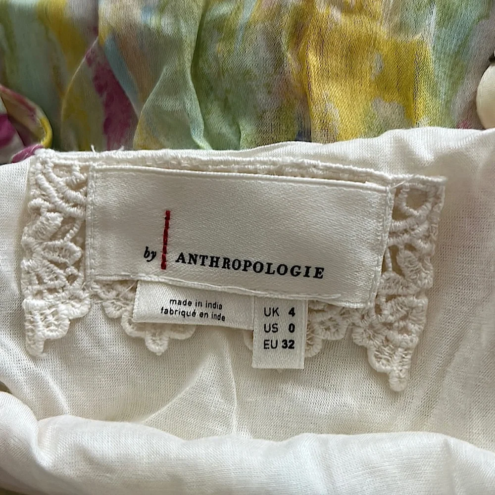 Anthropologie NWT Romantic Boho Yellow Mottled Sleeveless Dress **Size 0** - Picture 5 of 5